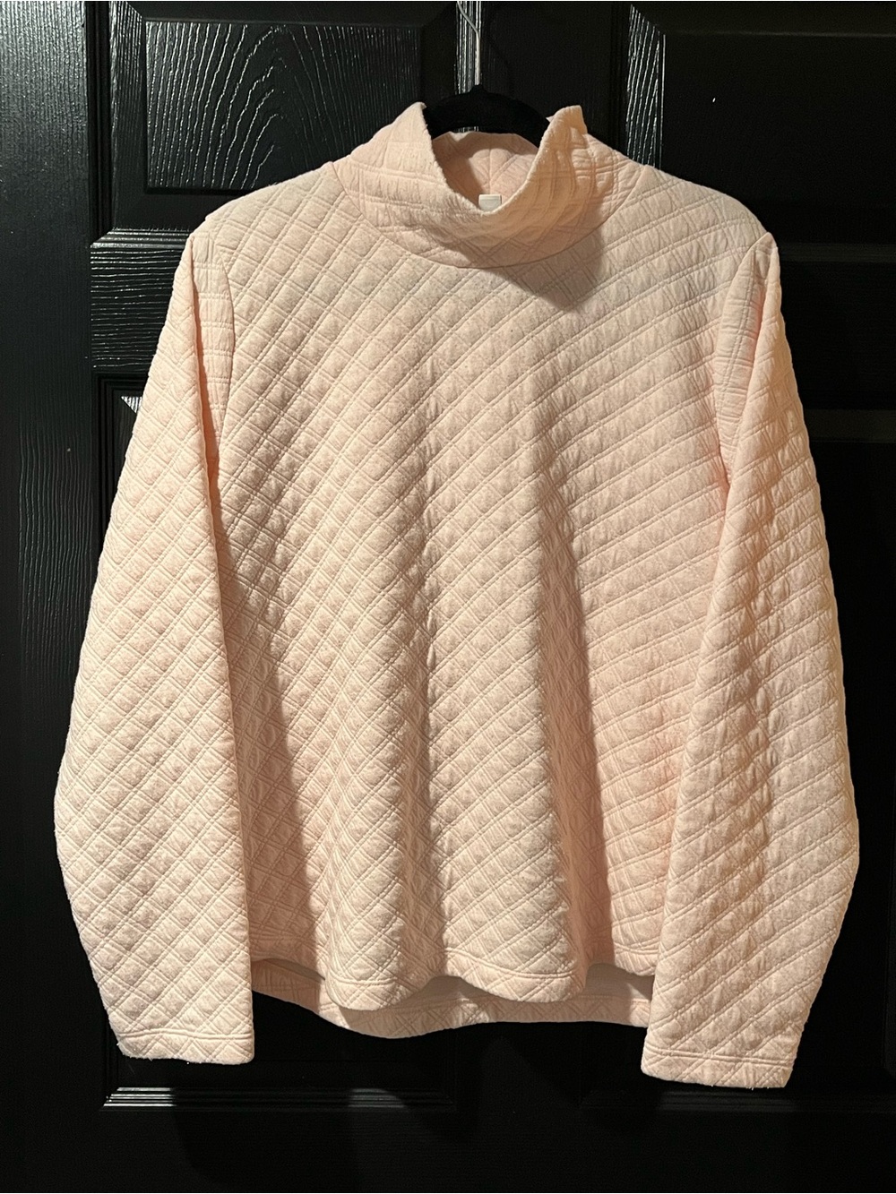 J. Crew Factory Quilted Mock Turtleneck Pullover  - Light Pink